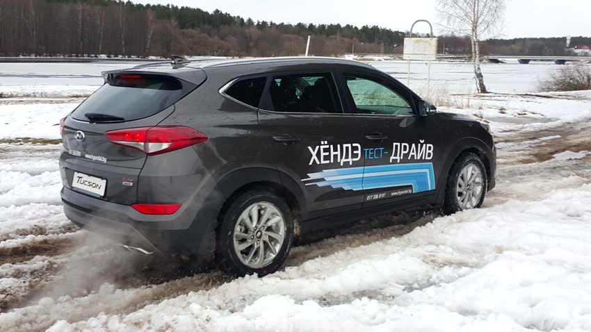 Hyundai Tucson 2015 снежно-водный тест